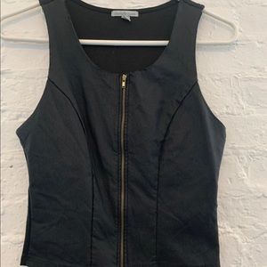 Zip up Faux leather crop